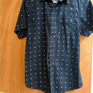 Men's Blue Nautical Patterned Shirt size M by Broken Threads